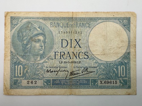 1939 france francs minerve - 1939, 10